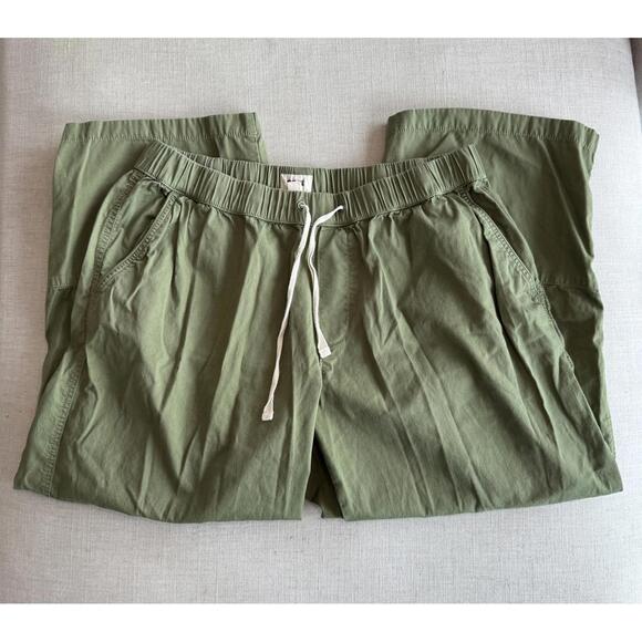 Pact Daily Twill Cropped Pant Organic Cotton Olive Army Green Size XL - Picture 2 of 8